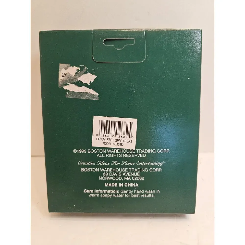 Boston Warehouse Fancy Feet Shoe Themed Glitter Canape Cheese Spreaders Set Of 4